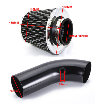 Admission Directe Universel 76mm Kit Performance - détail du montage - Becquet Voiture