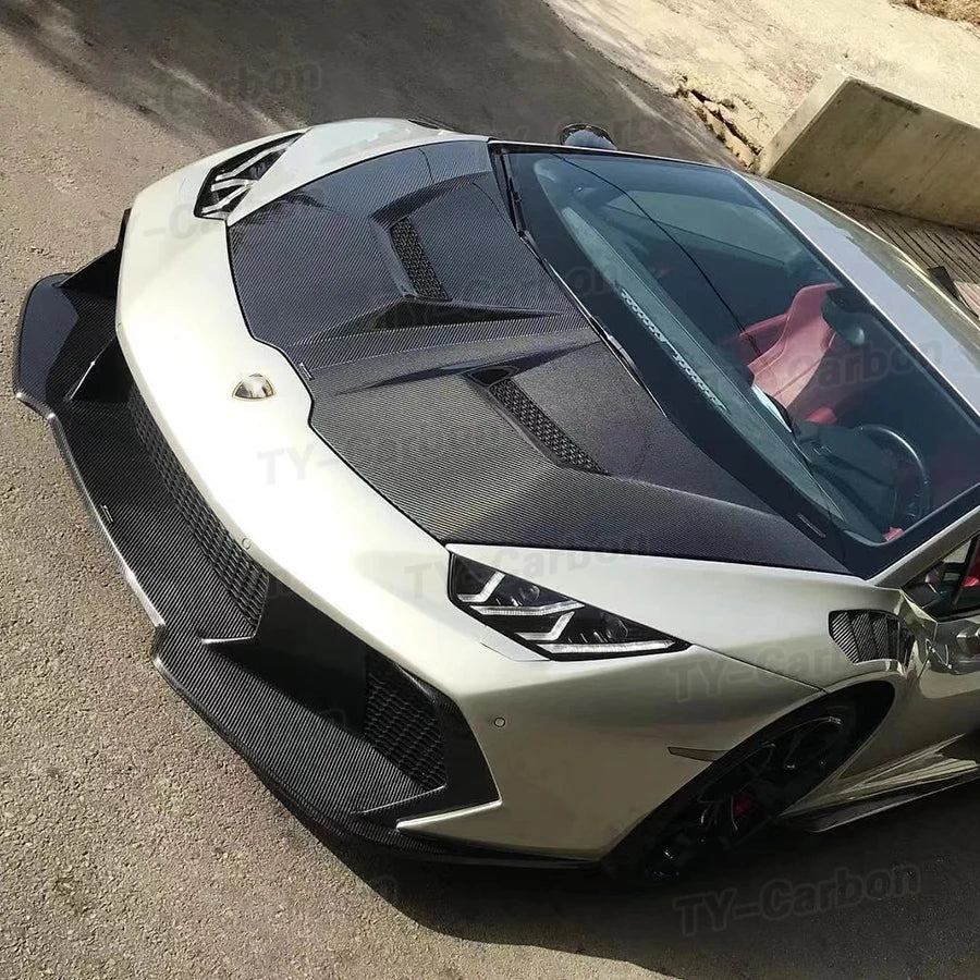 Aération Capot Carbone Lamborghini Huracan LP580 LP610 2014-2018 - vue de face - Becquet Voiture