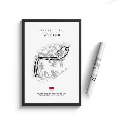 Affiche Circuit Monaco F1 Virage Grand Hôtel poster mural - vue arrière - Becquet Voiture