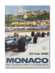 Affiche F1 vintage Grand Prix Monaco 1966 poster mural