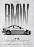 Affiche Murale BMW M3 E46 CSL Poster Sport Automobile