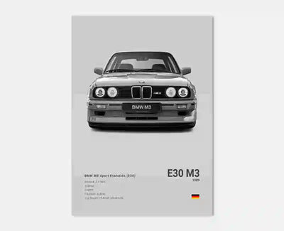 Affiche murale BMW M3 F80 Motorsport poster toile - en situation 2 - Becquet Voiture