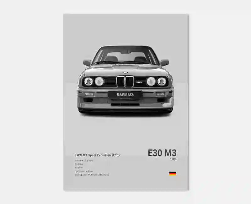 BMW M3 F80 Motorsport Wandposter auf Leinwand - im Einsatz 2 - Becquet Voiture