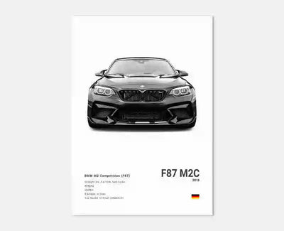 Affiche murale BMW M3 F80 Motorsport poster toile - en situation - Becquet Voiture
