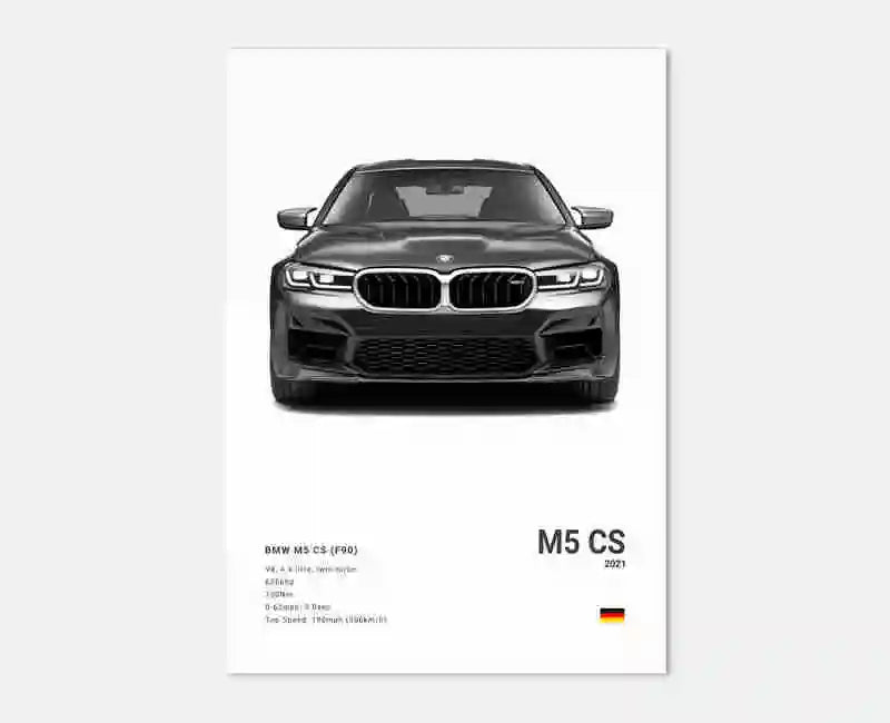 BMW M3 F80 Motorsport Wandposter auf Leinwand - am Fahrzeug montiert 3 - Becquet Voiture