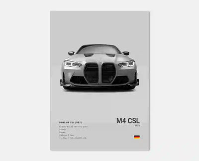 Affiche murale BMW M3 F80 Motorsport poster toile - vue arrière 3 - Becquet Voiture