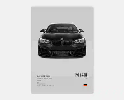 Affiche murale BMW M3 F80 Motorsport poster toile - vue de dessus 3 - Becquet Voiture