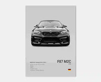 BMW M3 F80 Motorsport Wandposter auf Leinwand - Vorderansicht 2 - Becquet Voiture
