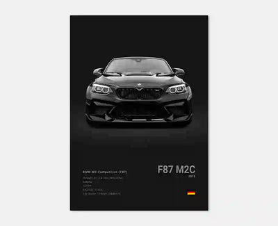 Affiche murale BMW M3 F80 Motorsport poster toile - vue de profil 2 - Becquet Voiture