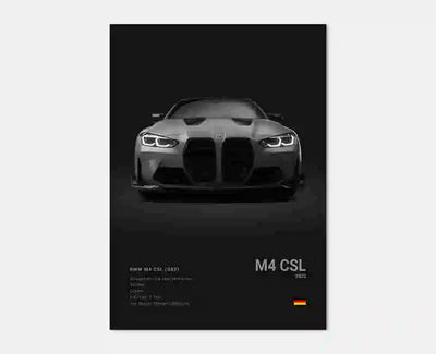 Affiche murale BMW M3 F80 Motorsport poster toile - vue de trois-quarts 3 - Becquet Voiture