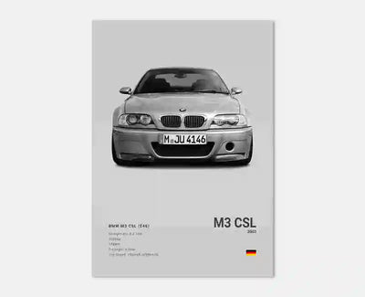 Affiche Murale BMW Motorsport Haute Définition - Fond Noir Blanc Gris - détail du montage 2 - Becquet Voiture