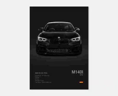 Affiche Murale BMW Motorsport Haute Définition - Fond Noir Blanc Gris - en situation 3 - Becquet Voiture