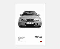 Affiche Murale BMW Motorsport Haute Définition - Fond Noir Blanc Gris - packshot studio 2 - Becquet Voiture