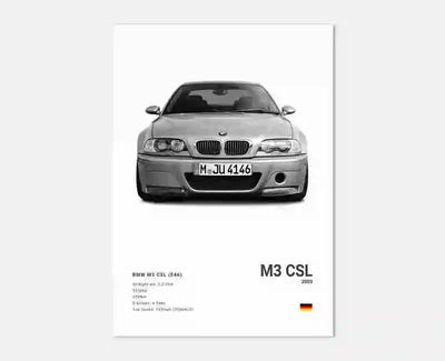 Affiche Murale BMW Motorsport Haute Définition - Fond Noir Blanc Gris - packshot studio 2 - Becquet Voiture