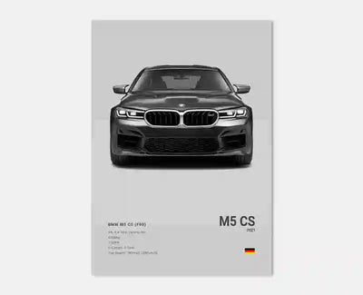 Affiche Murale BMW Motorsport Haute Définition - Fond Noir Blanc Gris - packshot studio 3 - Becquet Voiture