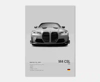 Affiche Murale BMW Motorsport Haute Définition - Fond Noir Blanc Gris - vue arrière 3 - Becquet Voiture