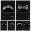 Affiche Murale BMW Motorsport Haute Définition - Fond Noir Blanc Gris