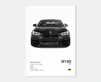 Affiche Murale BMW Motorsport Haute Définition - Fond Noir Blanc Gris - vue rapprochée 3 - Becquet Voiture