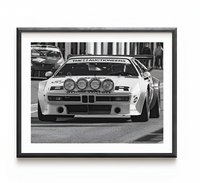 Affiche Noir Et Blanc Vintage BMW M1 Procar - vue de face - Becquet Voiture