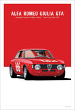 Affiche toile Alfa Romeo Giulia GTA vintage