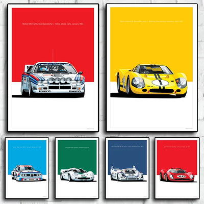 Affiche toile BMW 3.0 CSL Alpina Endurance - vue arrière - Becquet Voiture