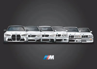 Leinwandposter BMW M3 Generationen Motorsport - im Einsatz - Becquet Voiture