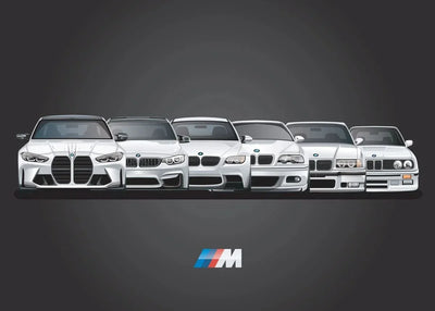 Affiche toile BMW M3 Générations Motorsport - en situation - Becquet Voiture