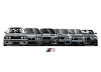 Leinwandposter BMW M3 Generationen Motorsport - Seitenansicht 2 - Becquet Voiture