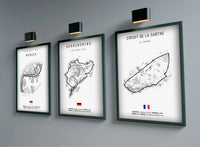 Canvas poster F1 circuits Le Mans Nürburgring Spa Monaco - rear view - Becquet Voiture