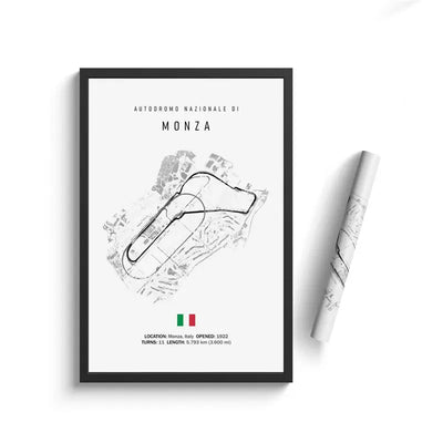 Affiche toile circuits F1 Le Mans Nürburgring Spa Monaco - vue de trois-quarts 2 - Becquet Voiture
