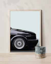 VW Golf 2 GTI Youngtimer Canvas Poster - rear view - Becquet Voiture