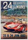 Affiche vintage 24 Heures du Mans 1962 poster mural