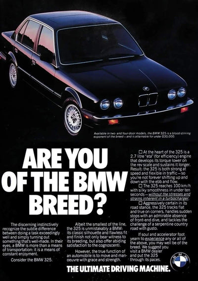 Affiche vintage BMW publicitaire poster toile classique - en situation - Becquet Voiture