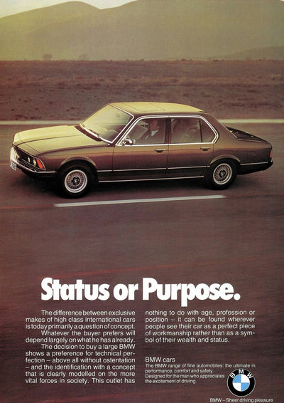 Affiche vintage BMW publicitaire poster toile classique - vue de face 2 - Becquet Voiture