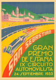 Affiche vintage Grand Prix San Sebastian 1933 poster mural