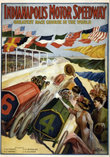 Affiche vintage Indianapolis Speedway années 20 poster course