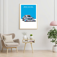 BMW Motorsport 3.0 CSL Alpina Endurance Car Poster Canvas - side view - Becquet Voiture