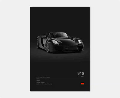 Affiche Voiture en Toile Porsche 911 GT3 RS Turbo GT2 RS - détail du montage 3 - Becquet Voiture