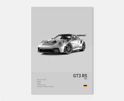Affiche Voiture en Toile Porsche 911 GT3 RS Turbo GT2 RS - en situation - Becquet Voiture