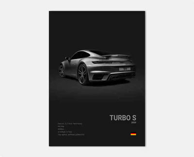 Affiche Voiture en Toile Porsche 911 GT3 RS Turbo GT2 RS - installé sur véhicule 3 - Becquet Voiture
