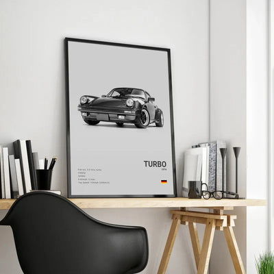 Affiche Voiture en Toile Porsche 911 GT3 RS Turbo GT2 RS - installé sur véhicule - Becquet Voiture