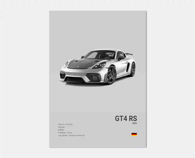 Affiche Voiture en Toile Porsche 911 GT3 RS Turbo GT2 RS - packshot studio 2 - Becquet Voiture