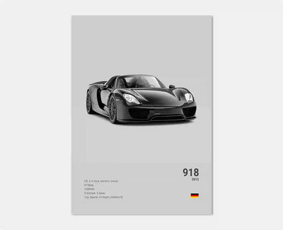 Affiche Voiture en Toile Porsche 911 GT3 RS Turbo GT2 RS - packshot studio 3 - Becquet Voiture