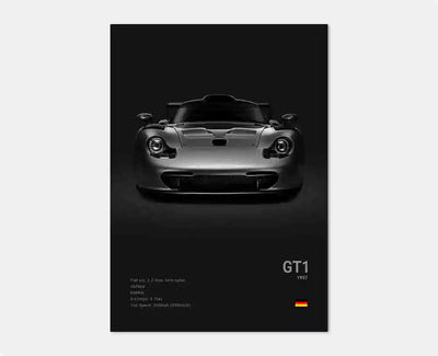 Affiche Voiture en Toile Porsche 911 GT3 RS Turbo GT2 RS - vue de dessus 3 - Becquet Voiture