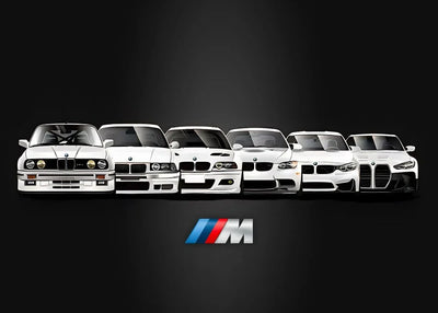 Affiche Voiture Générations BMW M3 Motorsport Poster Toile - vue de trois-quarts 2 - Becquet Voiture
