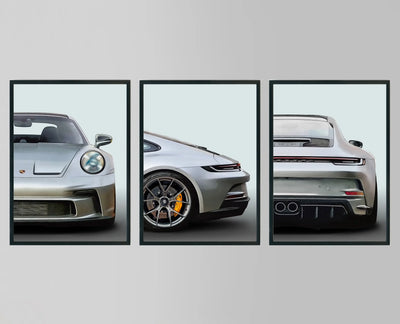 Affiche Voiture Porsche 911 GT3 992 Touring Poster Toile - packshot studio - Becquet Voiture