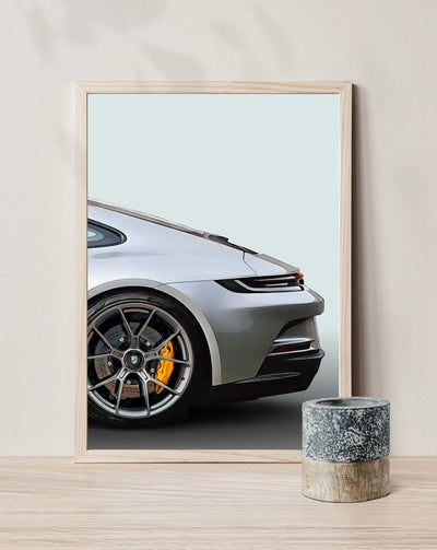 Affiche Voiture Porsche 911 GT3 992 Touring Poster Toile - vue arrière - Becquet Voiture