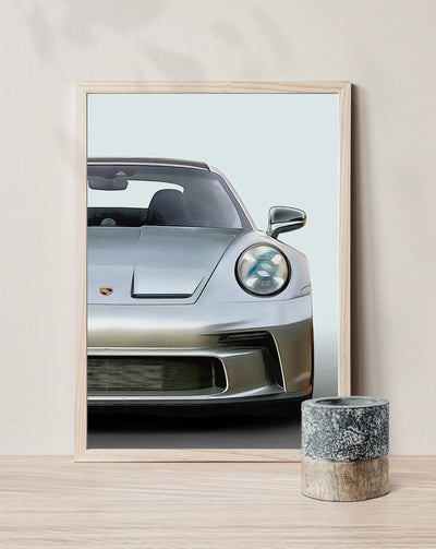 Affiche Voiture Porsche 911 GT3 992 Touring Poster Toile - vue de profil - Becquet Voiture
