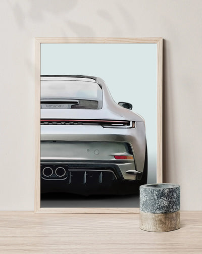 Affiche Voiture Porsche 911 GT3 992 Touring Poster Toile - vue de trois-quarts - Becquet Voiture