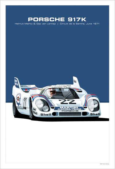 Affiche Voiture Porsche 917 908 935 956 Poster Toile 24h Du Mans - en situation - Becquet Voiture